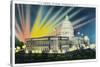 Washington DC, Exterior View of the US Capitol Building at Night-Lantern Press-Stretched Canvas