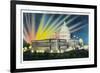 Washington DC, Exterior View of the US Capitol Building at Night-Lantern Press-Framed Premium Giclee Print