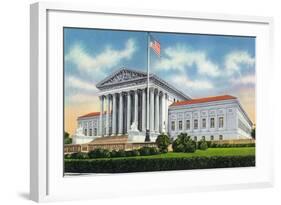 Washington, DC, Exterior View of the US Supreme Court Building-Lantern Press-Framed Art Print