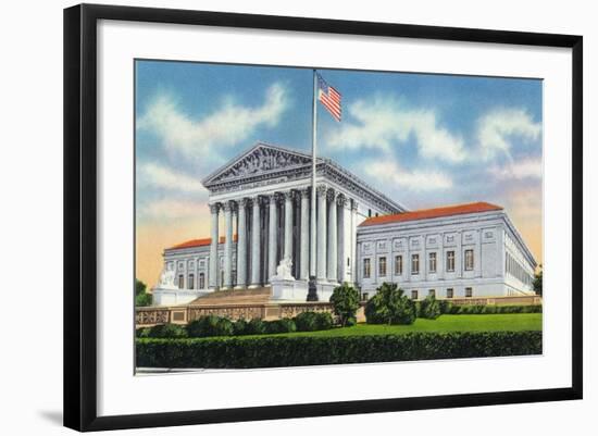 Washington, DC, Exterior View of the US Supreme Court Building-Lantern Press-Framed Art Print
