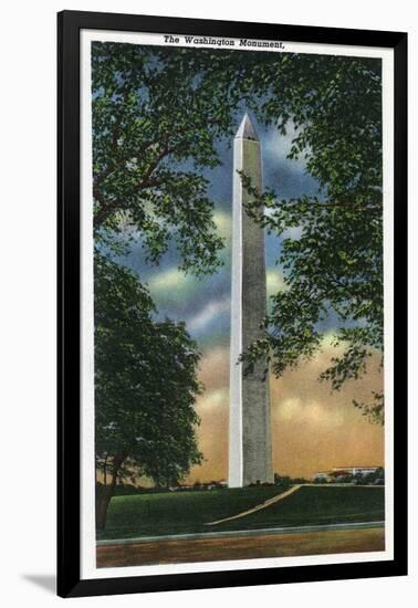 Washington DC, Exterior View of the Washington Monument-Lantern Press-Framed Art Print