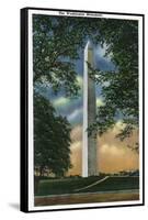 Washington DC, Exterior View of the Washington Monument-Lantern Press-Framed Stretched Canvas