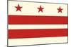 Washington DC Flag-Lantern Press-Mounted Art Print