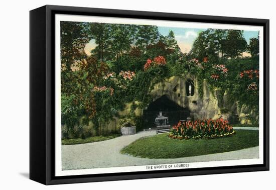 Washington, DC, Franciscan Monastery View of the Grotto of Lourdes-Lantern Press-Framed Stretched Canvas