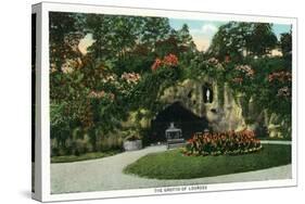 Washington, DC, Franciscan Monastery View of the Grotto of Lourdes-Lantern Press-Stretched Canvas