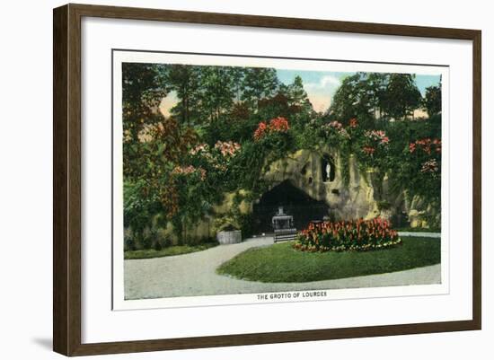 Washington, DC, Franciscan Monastery View of the Grotto of Lourdes-Lantern Press-Framed Art Print