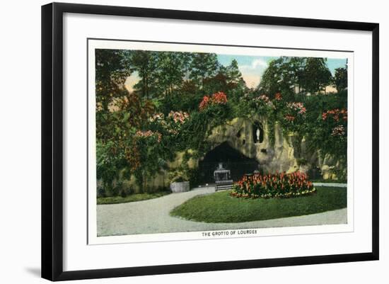 Washington, DC, Franciscan Monastery View of the Grotto of Lourdes-Lantern Press-Framed Art Print