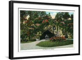 Washington, DC, Franciscan Monastery View of the Grotto of Lourdes-Lantern Press-Framed Art Print