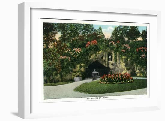 Washington, DC, Franciscan Monastery View of the Grotto of Lourdes-Lantern Press-Framed Art Print