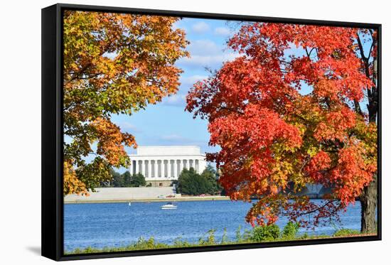 Washington Dc, Lincoln Memorial in Autumn-Orhan-Framed Stretched Canvas