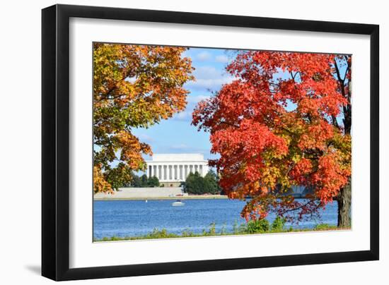 Washington Dc, Lincoln Memorial in Autumn-Orhan-Framed Photographic Print