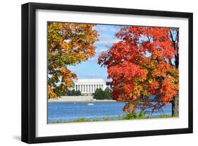 Washington Dc, Lincoln Memorial in Autumn-Orhan-Framed Photographic Print