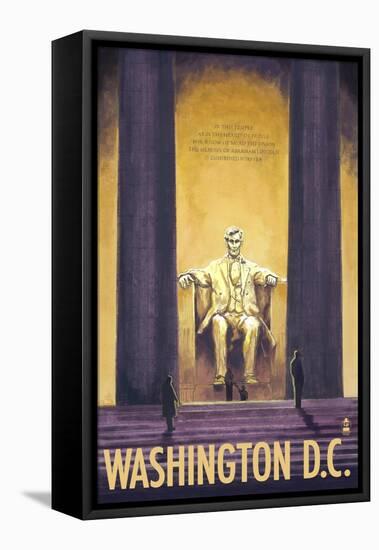 Washington DC, Lincoln Memorial-Lantern Press-Framed Stretched Canvas