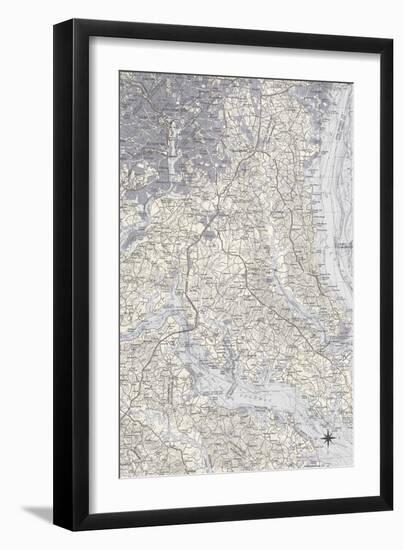 Washington DC Map B-GI ArtLab-Framed Giclee Print