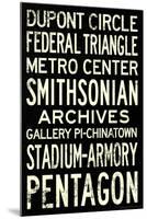 Washington DC Metro Stations Vintage RetroMetro Travel-null-Mounted Art Print