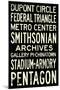 Washington DC Metro Stations Vintage RetroMetro Travel-null-Mounted Art Print