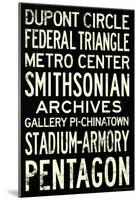 Washington DC Metro Stations Vintage Travel Poster-null-Mounted Poster