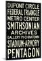 Washington DC Metro Stations Vintage Travel Poster-null-Mounted Poster