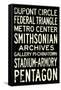 Washington DC Metro Stations Vintage Travel Poster-null-Framed Stretched Canvas