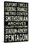 Washington DC Metro Stations Vintage Travel Poster-null-Stretched Canvas