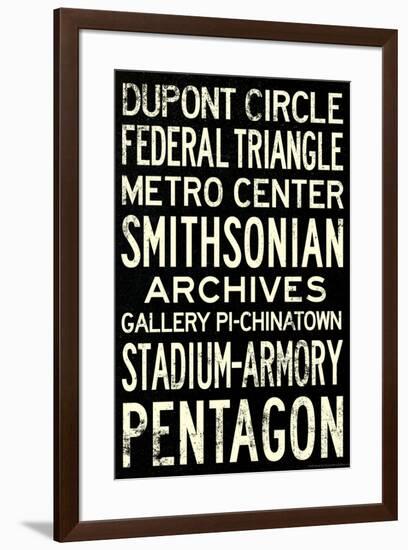 Washington DC Metro Stations Vintage Travel Poster-null-Framed Poster