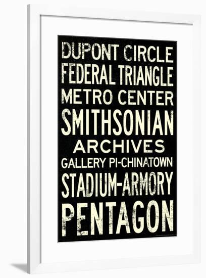 Washington DC Metro Stations Vintage Travel Poster-null-Framed Poster