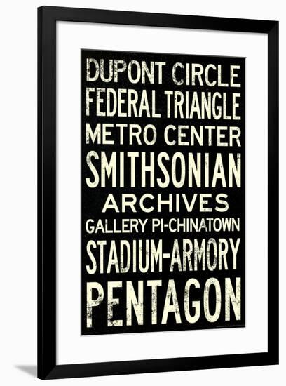 Washington DC Metro Stations Vintage Travel Poster-null-Framed Poster