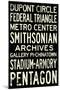 Washington DC Metro Stations Vintage Travel Poster-null-Mounted Poster