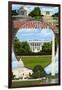 Washington DC - Montage-Lantern Press-Framed Art Print