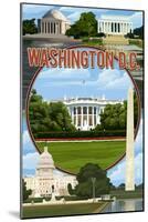 Washington DC - Montage-Lantern Press-Mounted Art Print