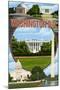 Washington DC - Montage-Lantern Press-Mounted Art Print