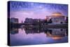 Washington, DC - Monument and Water-Lantern Press-Stretched Canvas