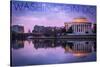 Washington, DC - Monument and Water-Lantern Press-Stretched Canvas