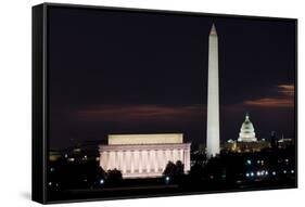 Washington DC National Mall at Sunrise, including Lincoln Memorial, Monument and United States Capi-Orhan-Framed Stretched Canvas