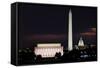 Washington DC National Mall at Sunrise, including Lincoln Memorial, Monument and United States Capi-Orhan-Framed Stretched Canvas