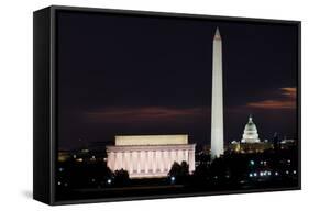 Washington DC National Mall at Sunrise, including Lincoln Memorial, Monument and United States Capi-Orhan-Framed Stretched Canvas