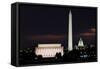 Washington DC National Mall at Sunrise, including Lincoln Memorial, Monument and United States Capi-Orhan-Framed Stretched Canvas