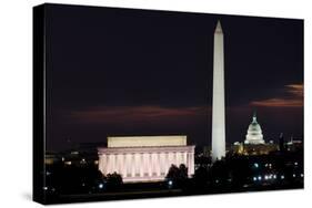 Washington DC National Mall at Sunrise, including Lincoln Memorial, Monument and United States Capi-Orhan-Stretched Canvas