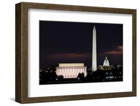 Washington DC National Mall at Sunrise, including Lincoln Memorial, Monument and United States Capi-Orhan-Framed Photographic Print