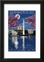 Washington  DC - Night Scene-null-Framed Art Print