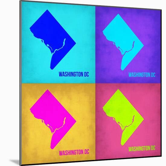 Washington DC Pop Art Map 1-NaxArt-Mounted Art Print