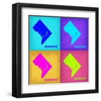 Washington DC Pop Art Map 1-NaxArt-Framed Art Print