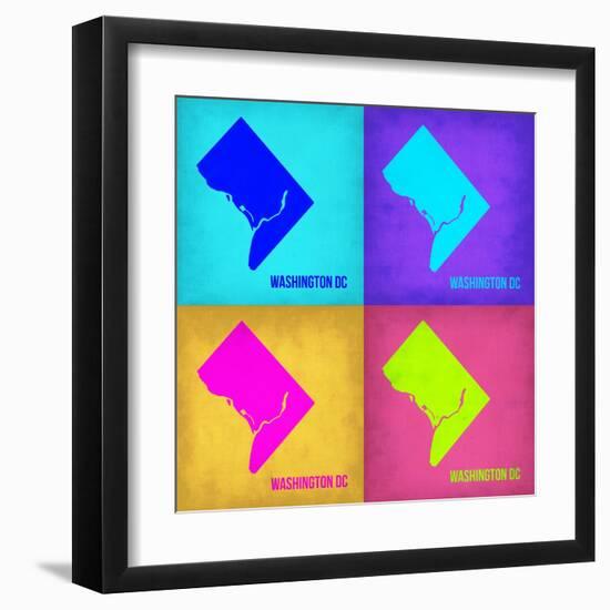 Washington DC Pop Art Map 1-NaxArt-Framed Art Print