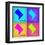 Washington DC Pop Art Map 1-NaxArt-Framed Art Print