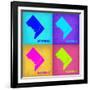 Washington DC Pop Art Map 1-NaxArt-Framed Art Print