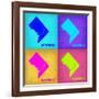 Washington DC Pop Art Map 1-NaxArt-Framed Art Print