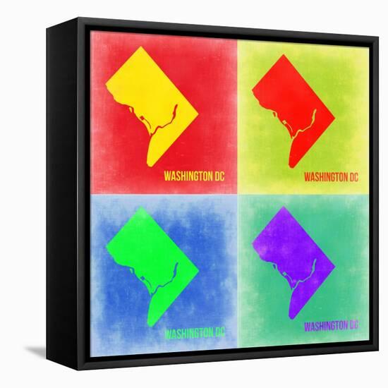 Washington DC Pop Art Map 2-NaxArt-Framed Stretched Canvas