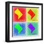 Washington DC Pop Art Map 2-NaxArt-Framed Art Print