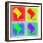 Washington DC Pop Art Map 2-NaxArt-Framed Art Print