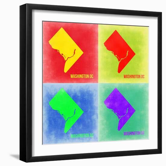 Washington DC Pop Art Map 2-NaxArt-Framed Art Print